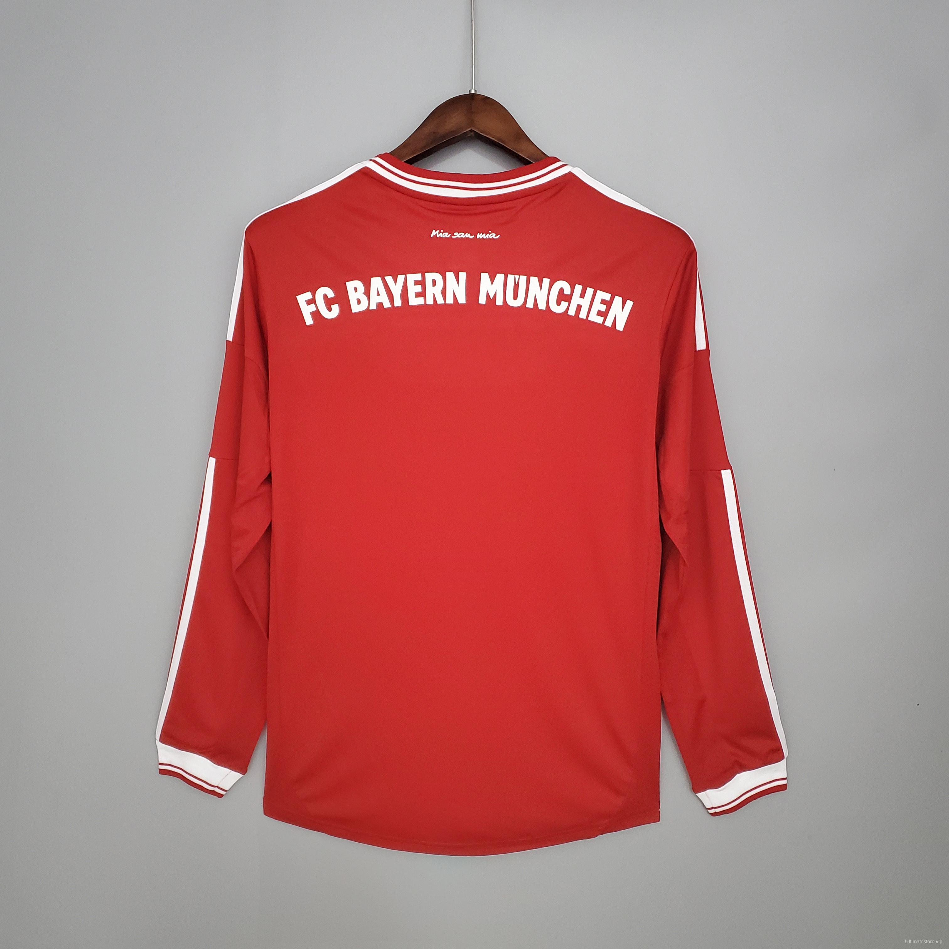 Retro long sleeve Bayern Munich 12/13 Champions League home Soccer Jersey