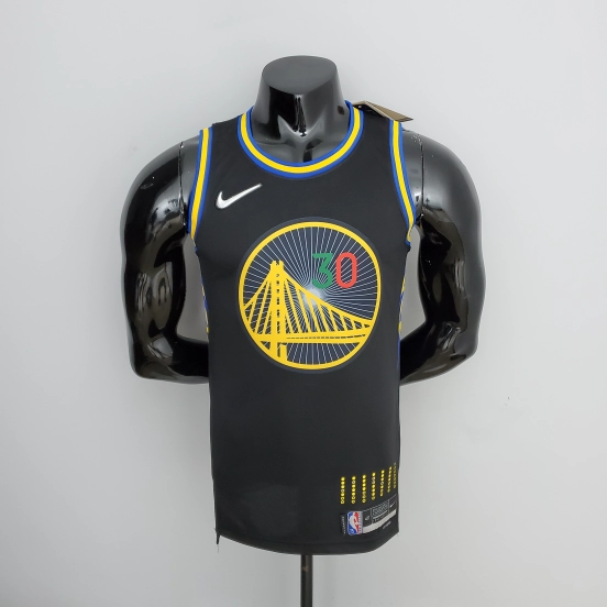 2022 75th Anniversary Golden State Warriors Curry #30 Mexico Edition Black NBA Jersey