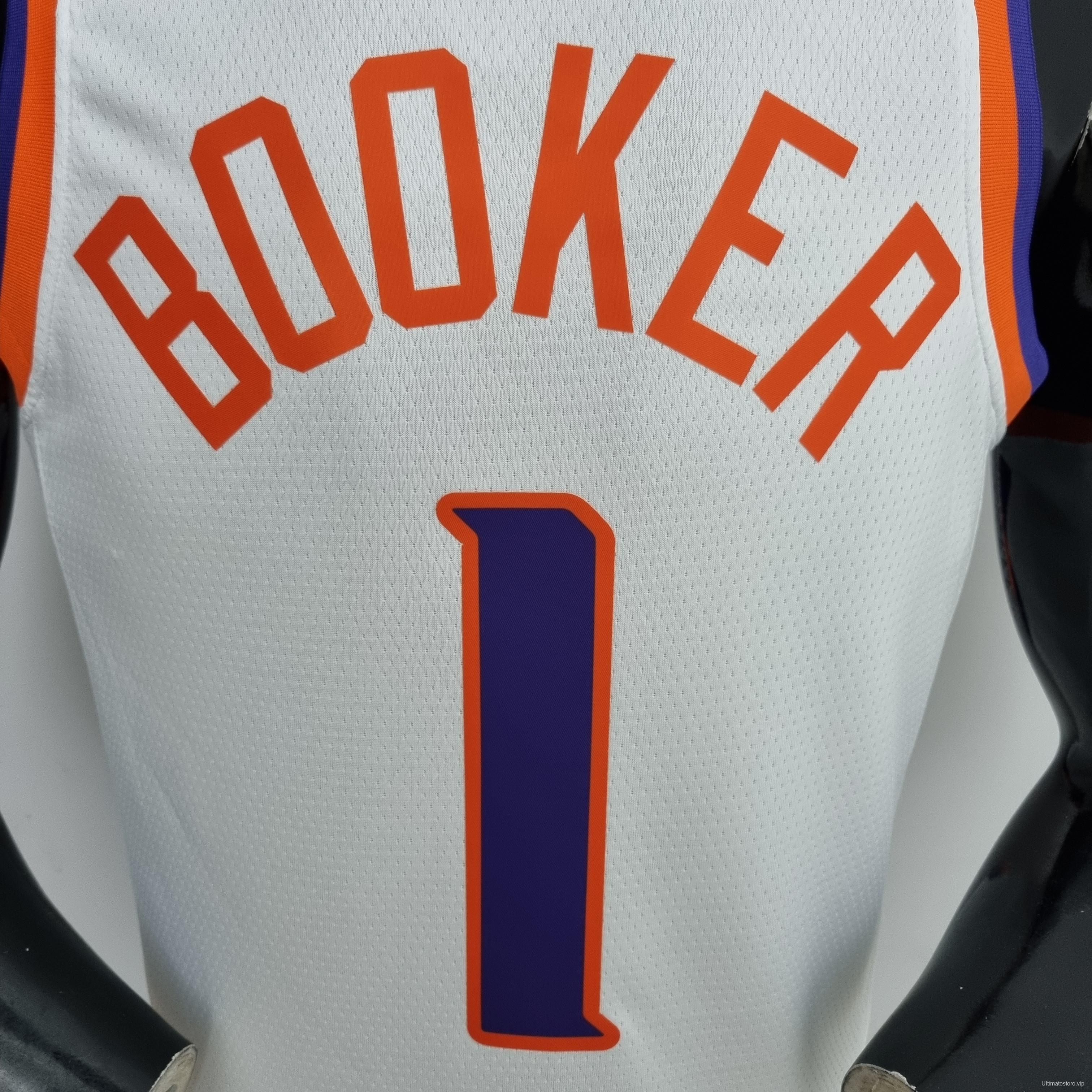 75th Anniversary Booker #1 Phoenix Suns White NBA Jersey