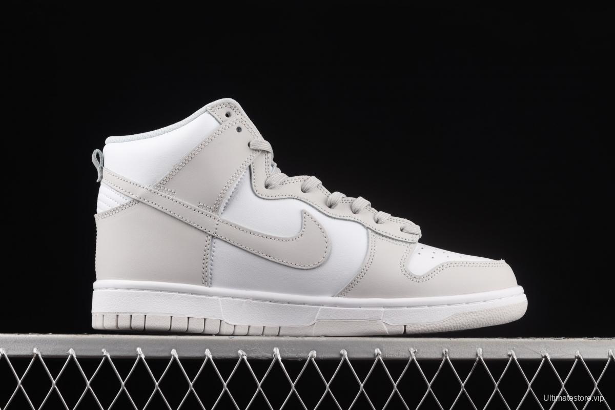 NIKE SB DUNK High white gray SB rebound high upper board shoes DD1399-100