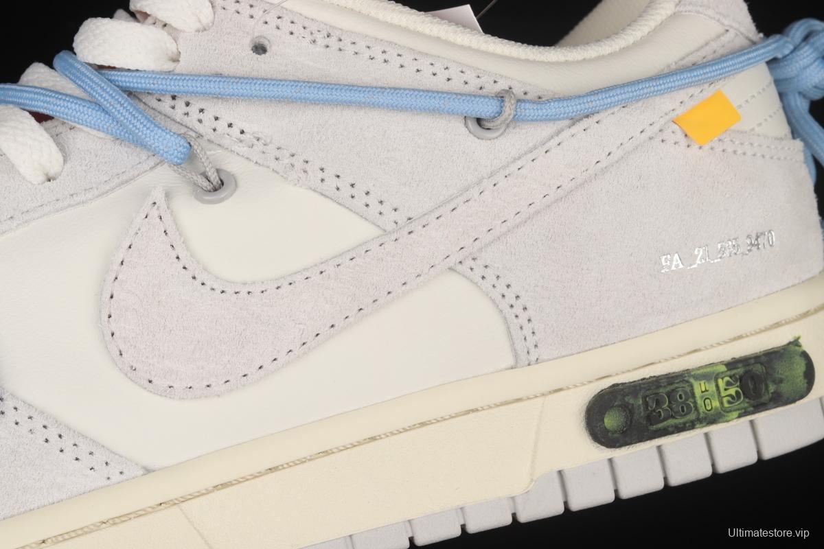 OFF-White x NIKE DUNK Low OW suede SB buckle rebound fashion casual board shoes DJ0950-113