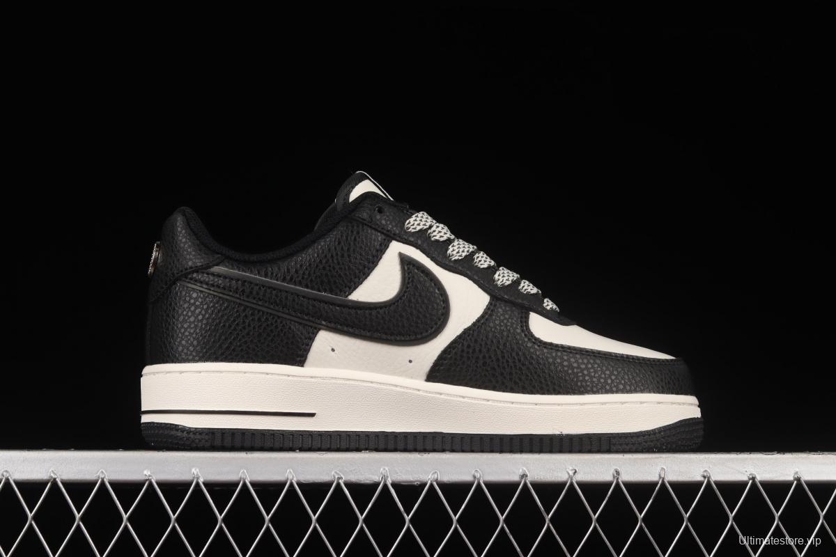 Stussy x NIKE Air Force 1 Low Stussy co-signed black and white reflective star low-top casual board shoes ST2022-618