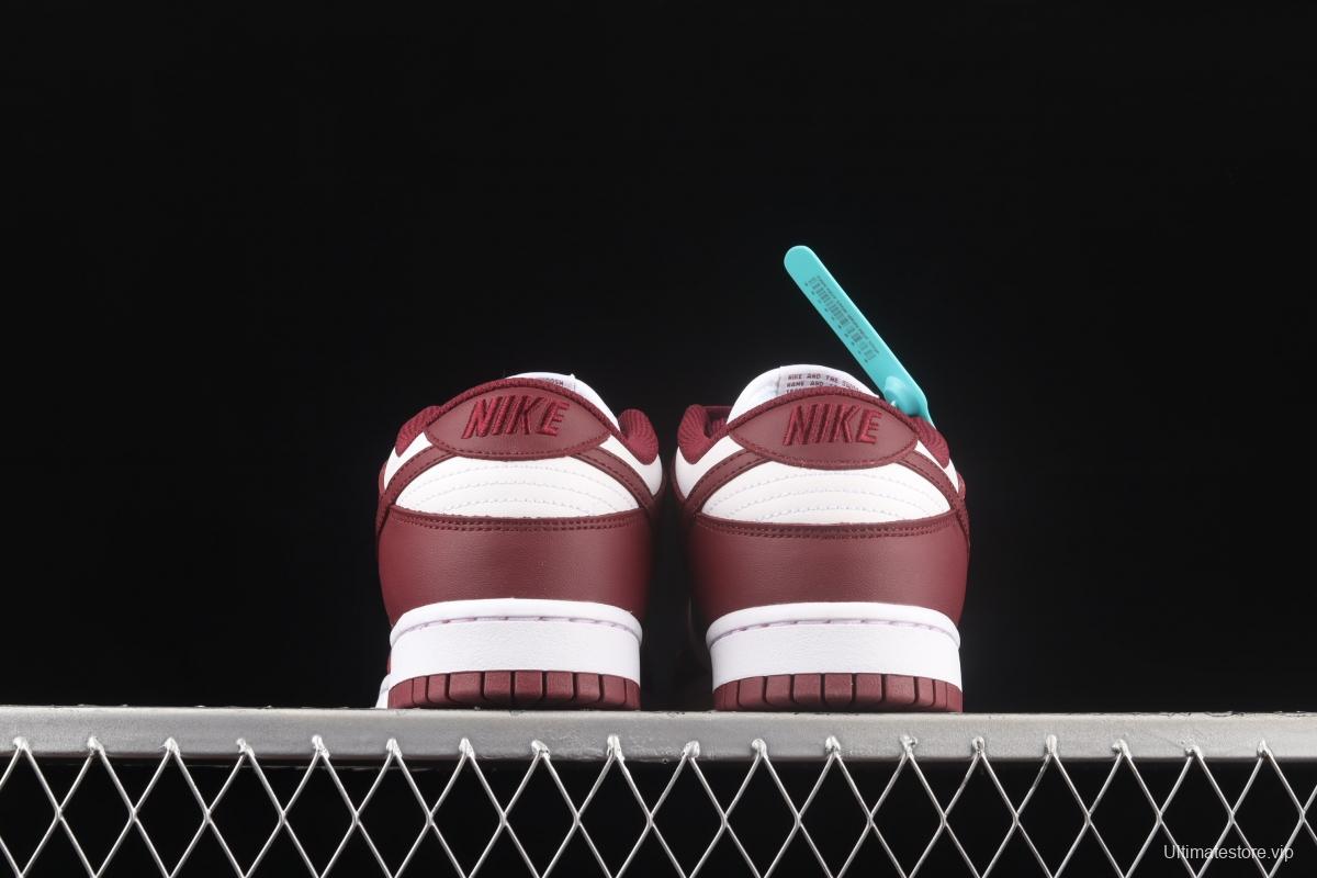 NIKE SB DUNK Low Prm wine red and white color SB buckle rebound fashion leisure board shoes DD1503-108