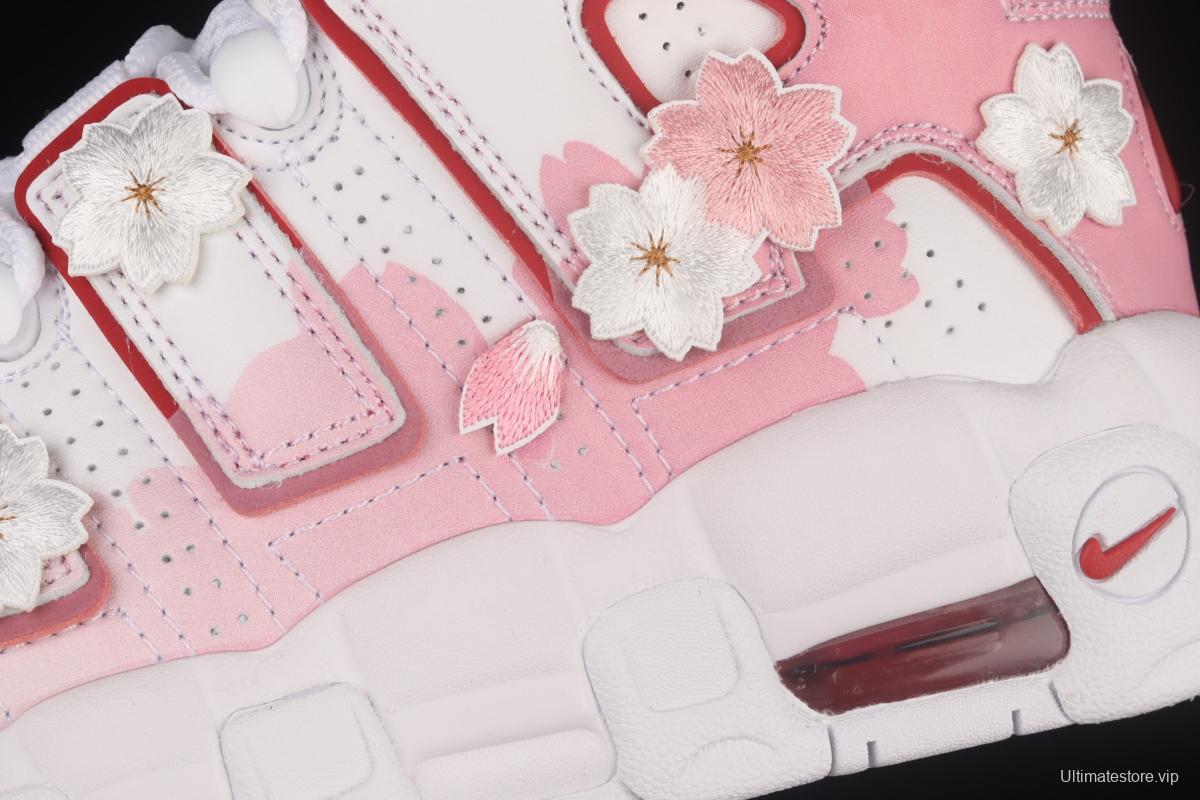 NIKE Air More Uptempo 96 QS Pippen original series cherry blossom embroidery classic high street leisure sports basketball shoes DJ5988-100