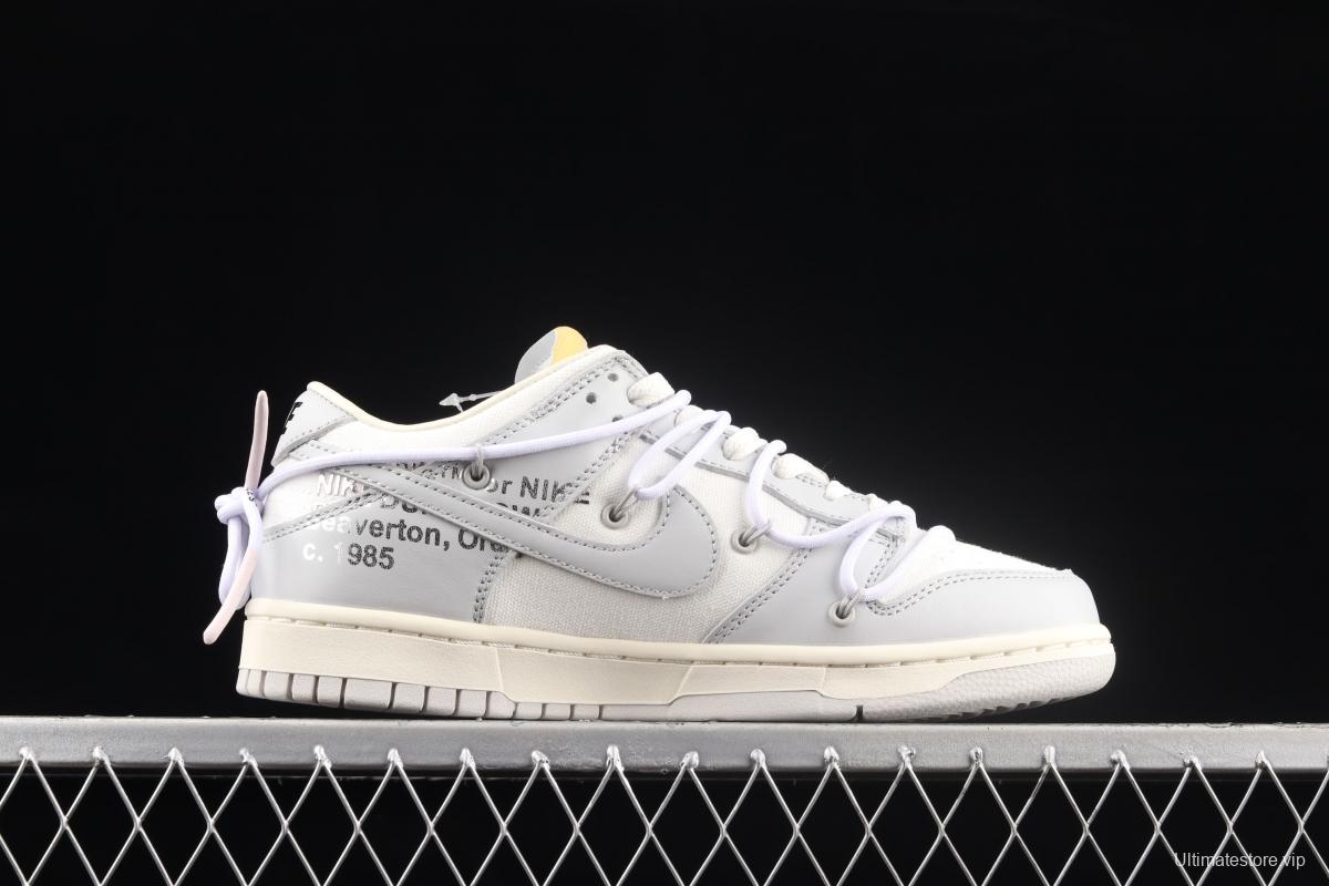 OFF-White x NIKE DUNK Low OW gray SB buckle rebound fashion casual board shoes DM1602-123