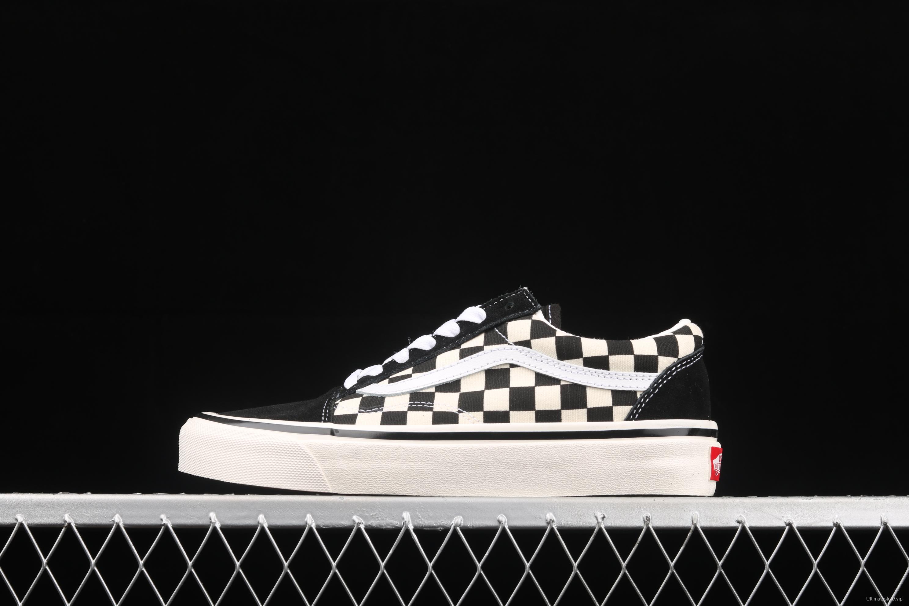 Vans Old Skool DX Anaheim American black and white checkerboard check low upper board shoes VN0A38G2OAK