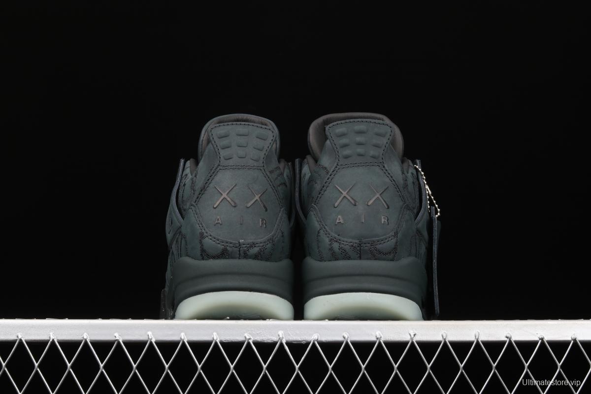 Kaws x Air Jordan 4 Black AJ4 black suede luminous limited edition 930155-001