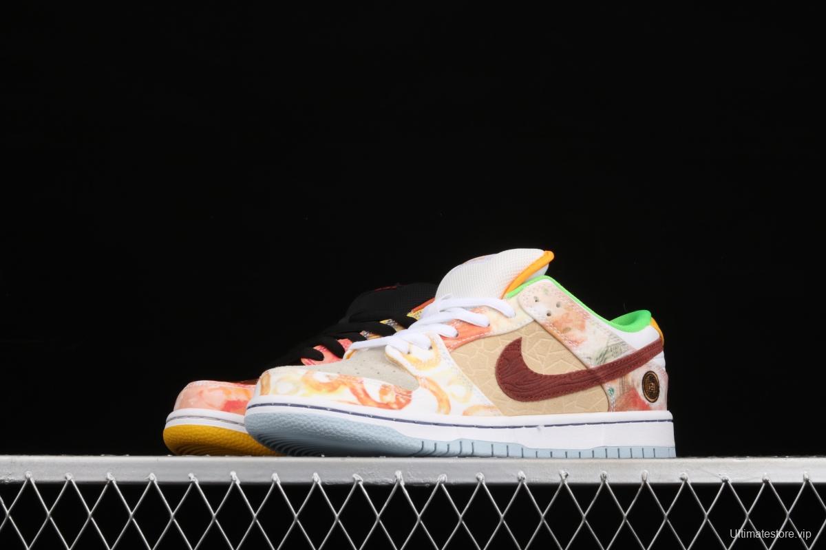 F version large box NIKE SB DUNK Low CNY joint style Chinese mandarin duck tie-dyed low-top skateboard shoes CV1628-800