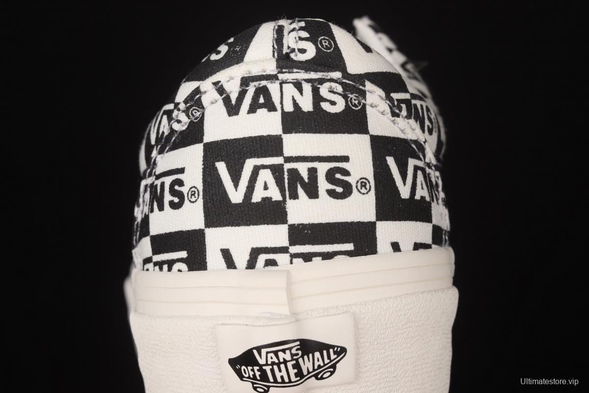 Vans Bold Ni checkerboard black and white printed cashew flower low upper board shoes VN0A3WLP42M