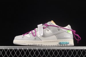 OFF-White x NIKE DUNK Low OW white gray leisure sports skateboard shoes DM1602-101