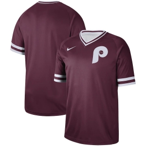 Men's Maroon Cooperstown Collection Legend V-Neck Team Jersey