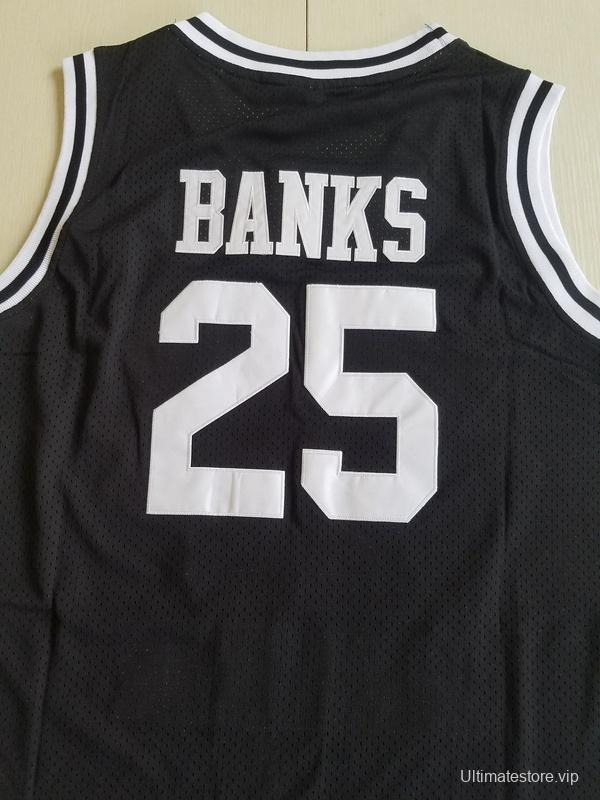 The Fresh Prince of Bel-Air Alfonso Ribeiro Carlton Banks Bel-Air Academy Black Basketball Jersey