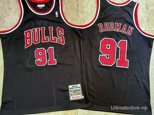 Men's Dennis Rodman Black Retro Classic Team Jersey