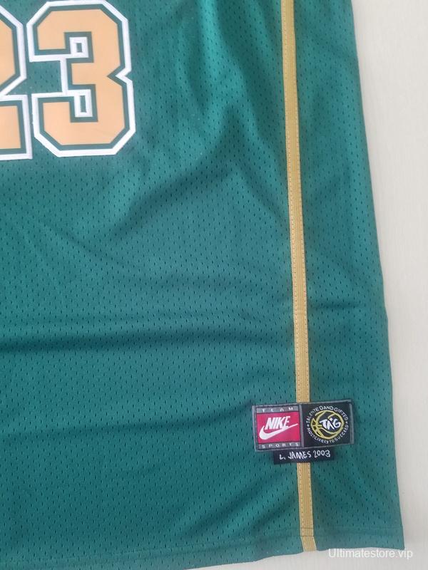LeBron James 23 Irish High School Green Basketball Jersey