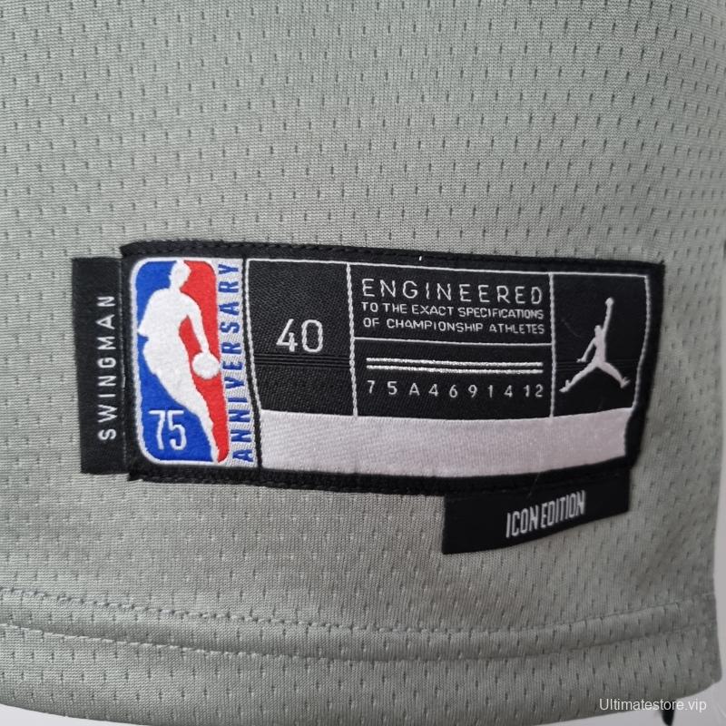 75th Anniversary Simmons #10 Brooklyn Nets City Edition Gray NBA Jersey