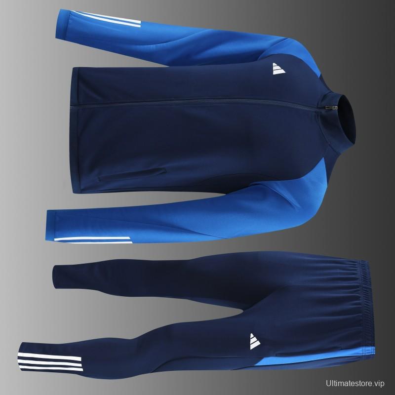 23/24 Adidas Black Blue Full Zipper Jacket+Pants