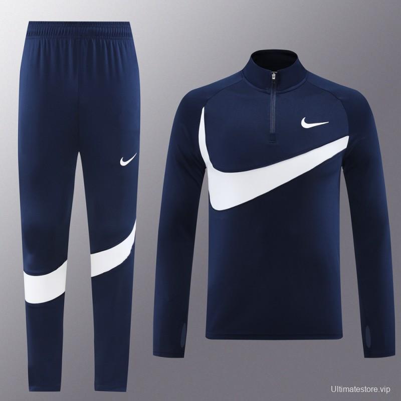 2024 Nike Navy/White Half Zipper Jacket+Pants