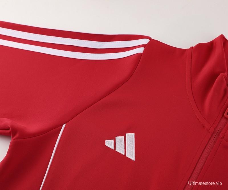 2024 Adidas Red/White Full Zipper Jacket+Pants