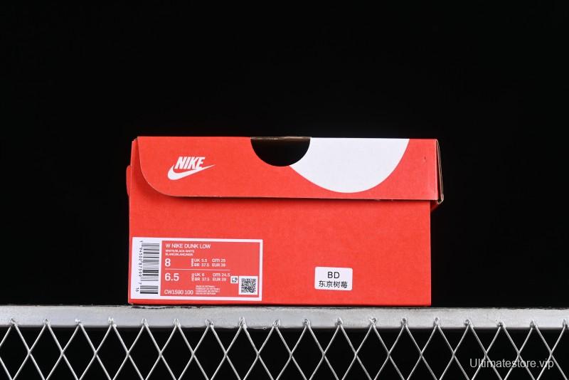 Nike Dunk Low Custom Deconstructed Strap Casual Sneakers in Black Pink - CW1590-100