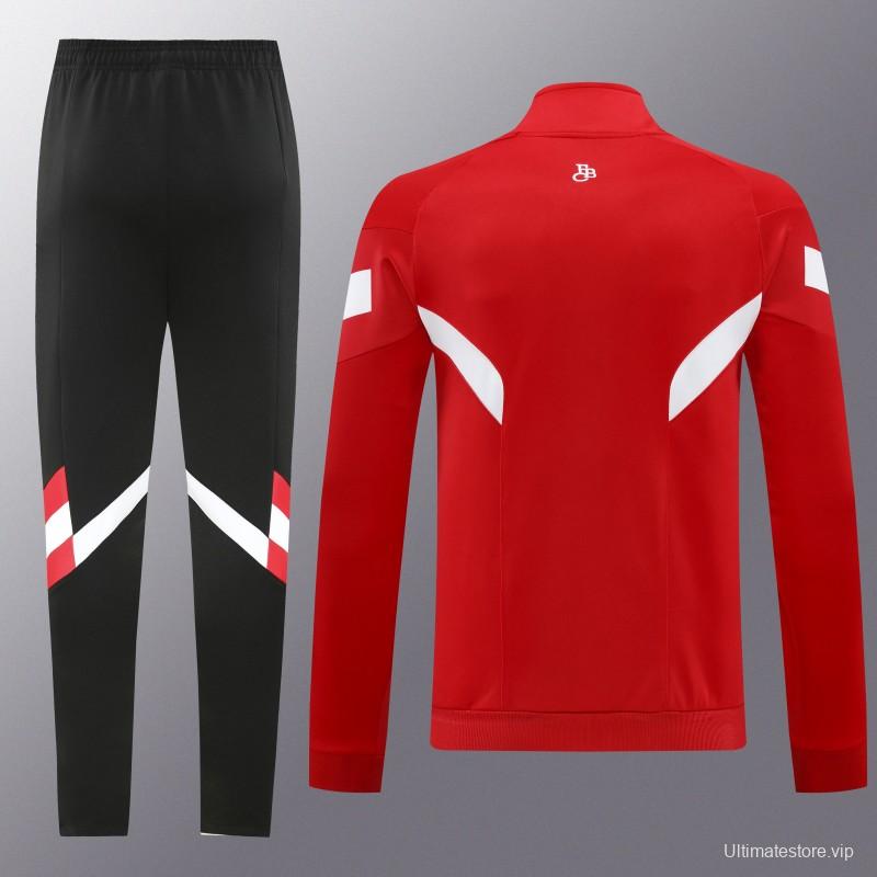 24/25 Bayern Munich Red Full Zipper Jacket +Long Pants