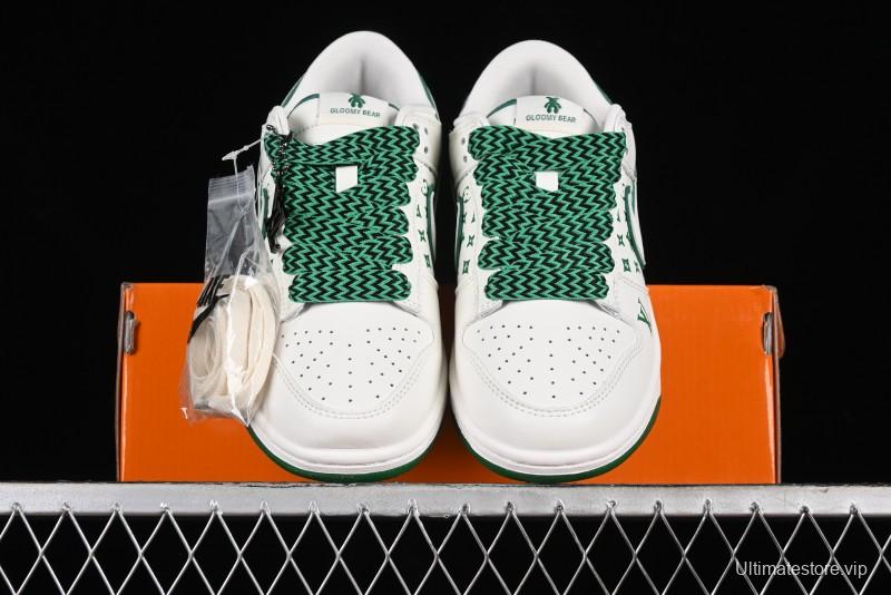 Nike SB Dunk Low LV Collaboration - Beige Green Glow in the Dark Violent Bear Anniversary High-End Custom Sneakers - SJ2068-241