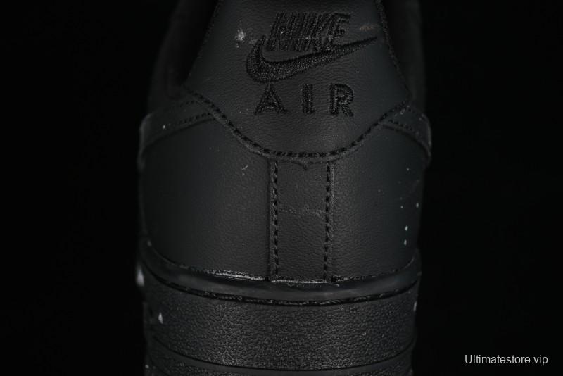 Nike Air Force 1 '07 Low Graffiti Black Silver Anime Hand-Painted Casual Sneakers - CW2288-012