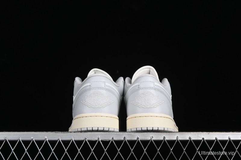 Nike Air Jordan 1 Low Casual Sneakers in White-Grey - FQ7687-300