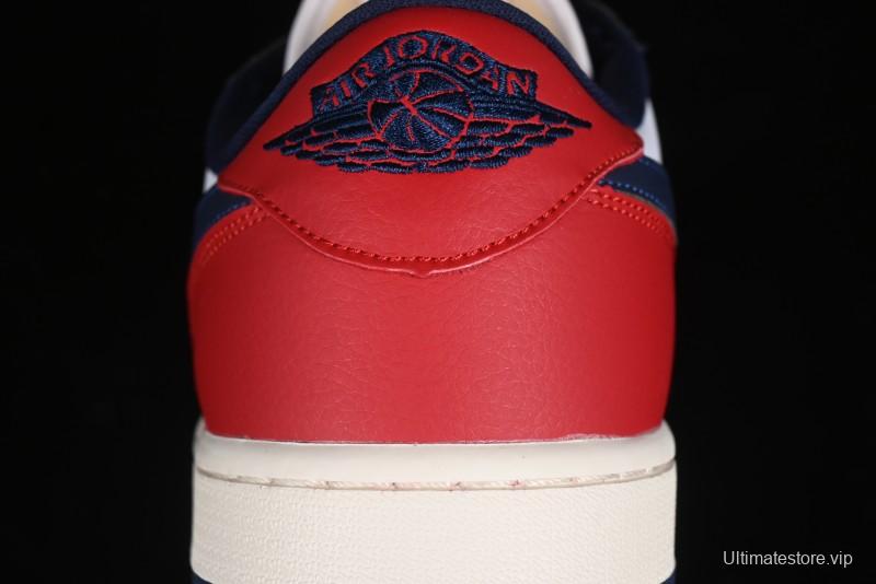 Nike Air Jordan 1 Low OG "Howard University" Casual Sneakers with Blue Toe and Red Heel - HQ2993-100