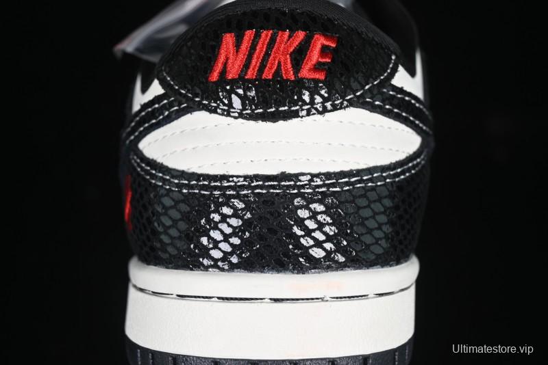 Nike SB Dunk Low UN Collaboration Year of the Snake Limited Edition Dual-Tone Black Snake Anniversary Custom Low-Top Casual Skate Shoes - AG3702-853