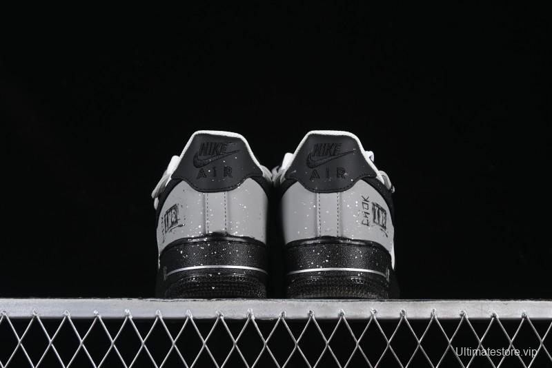 Nike Air Force 1'07 Low Star Graffiti Hand-Painted Casual Sneakers with Full-Length Air Cushion - XV7981-476