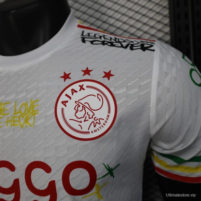 Player Version 25/26 Ajax White Jersey with Bob Marley Tribute Design