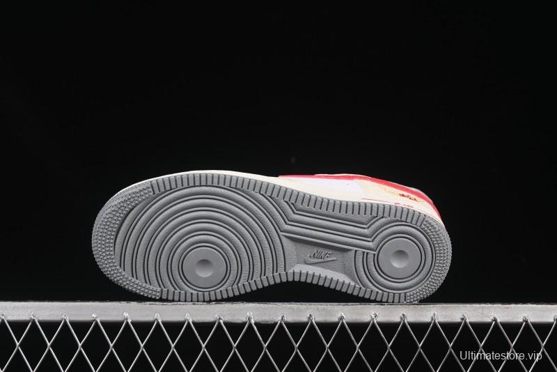 Nike Air Force 1'07 Low Snake Year Themed Casual Sneakers with Full-Length Air Cushion - DX2678-100