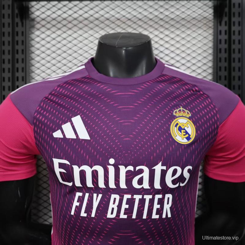 Player Version 25/26 Real Madrid Purple Pink with Geometric Wave Pattern Jersey