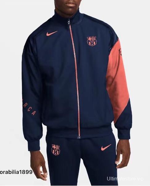 25/26 Barcelona Navy/Orange Full Zipper Jacket +Long Pants