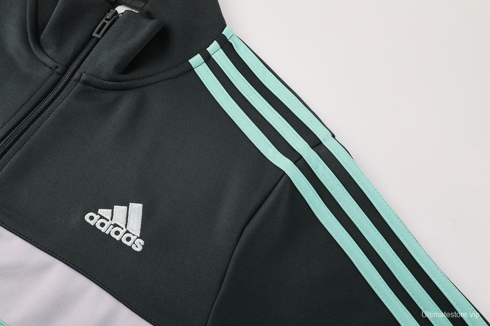 2025 Adidas Dark Grey Full Zipper Jacket +Long Pants