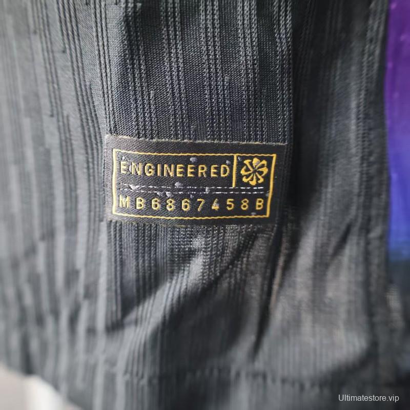 Player Version 2025 England Away Black Long Sleeve Jersey