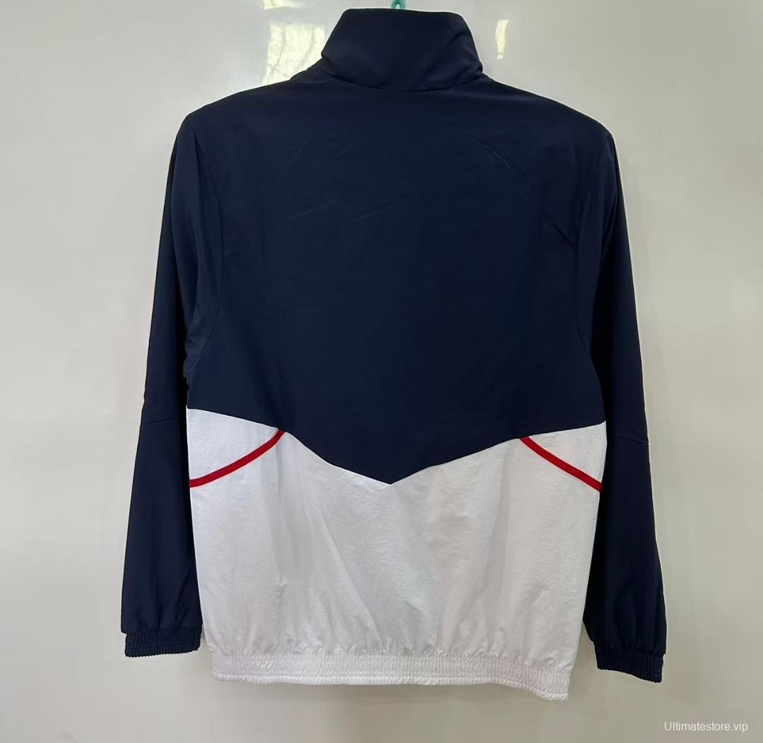 25/26 Arsenal Navy & White with Pink Stripes Windbreaker