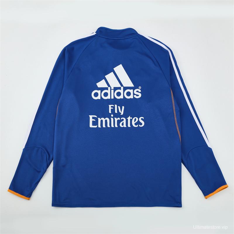 Retro 13/14 Real Madrid Color Blue Half Zipper Jacket