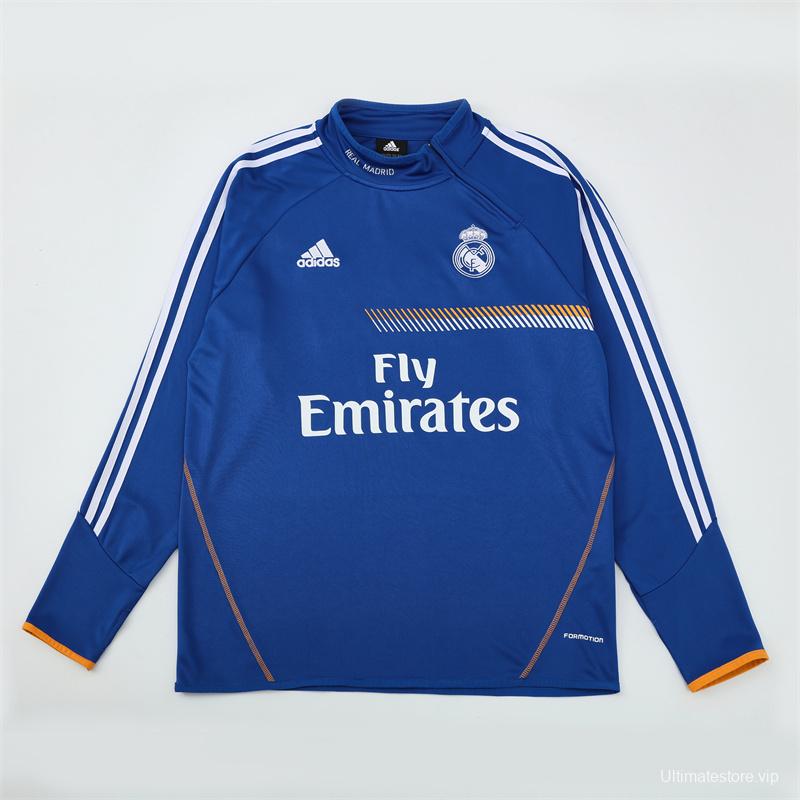 Retro 13/14 Real Madrid Color Blue Half Zipper Jacket+Long Pants