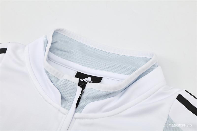 Retro 04/05 Real Madrid White Half Zipper Jacket