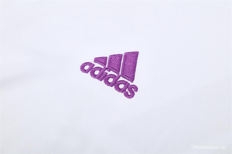 Retro 16/17 Real Madrid White Half Zipper Jacket