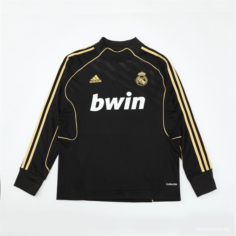 Retro 11/12 Real Madrid Black Half Zipper Jacket+Long Pants