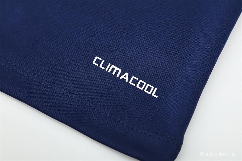 Retro 09/10 Real Madrid Royal Blue Half Zipper Jacket+Long Pants