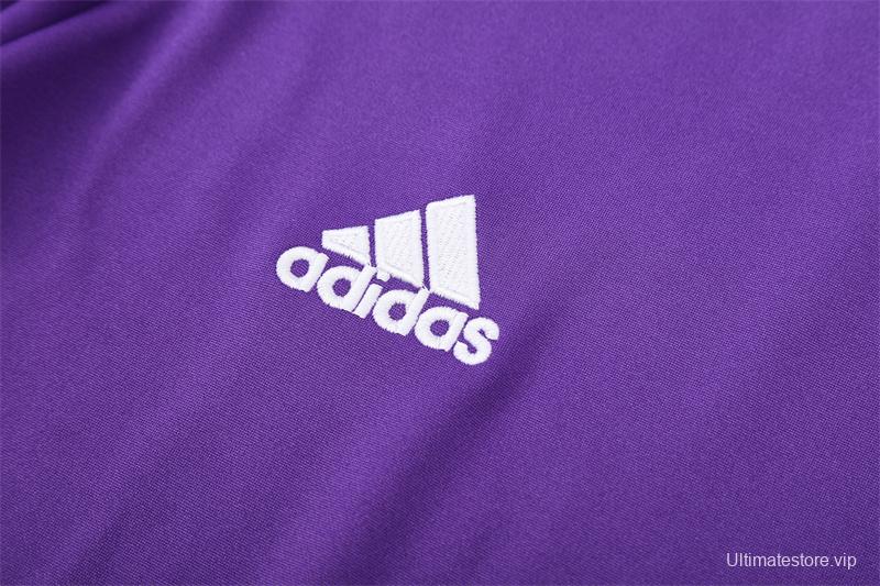 Retro 16/17 Real Madrid Purple Half Zipper Jacket+Long Pants