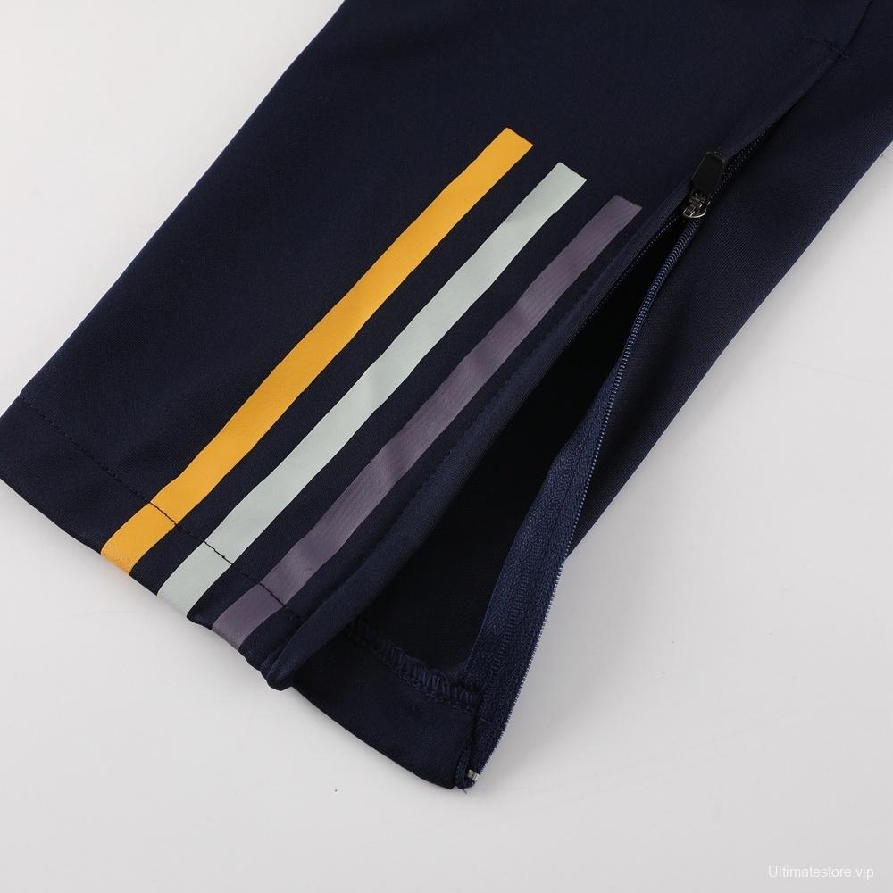 25/26 Real Madrid Royal Blue Half Zipper Jacket+Long Pants