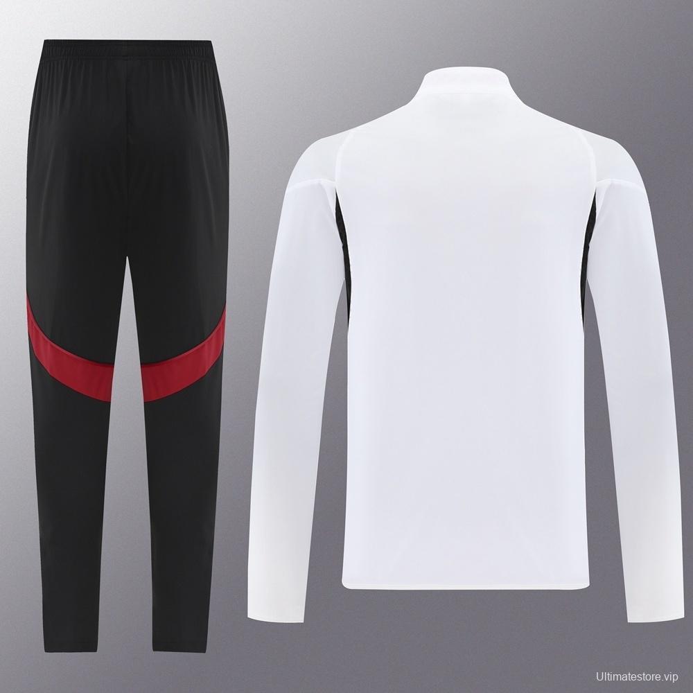 25/26 Liverpool White S-2XL Half Zipper Jacket+Long Pants