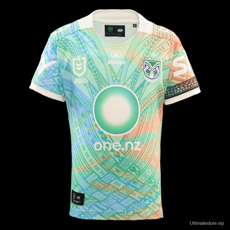 25/26 New Zealand Warriors Green with Māori Tribal Patterns Heritage Jersey