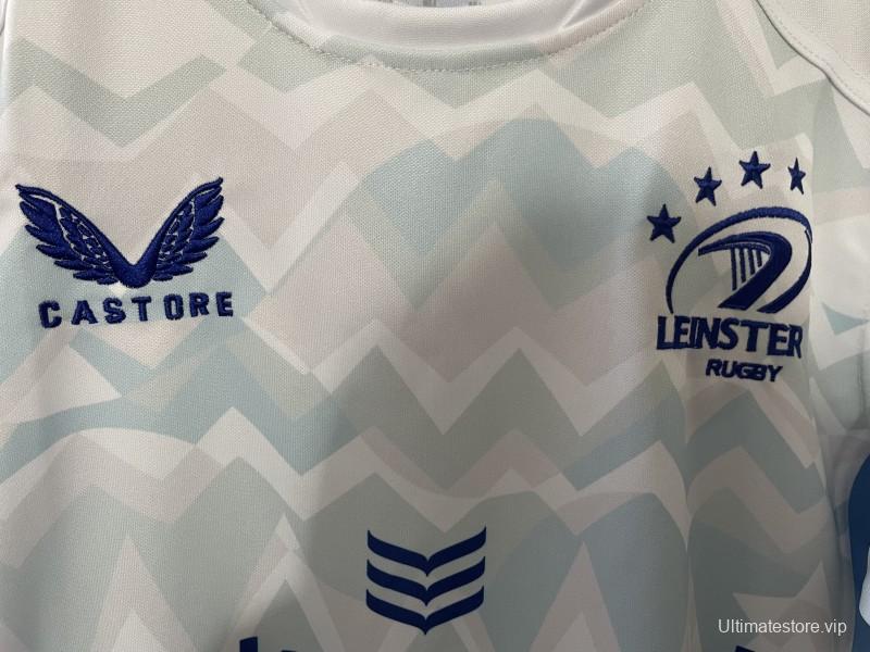 24/25 Leinster White with Chevron Pattern and Sky Blue Panels Jersey