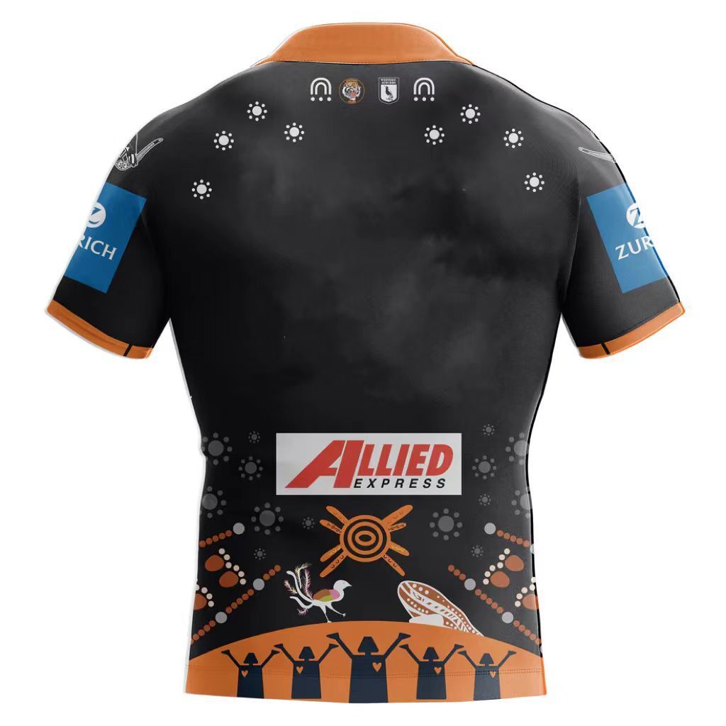 25/26 Wests Tigers Black with Indigenous Art Jersey