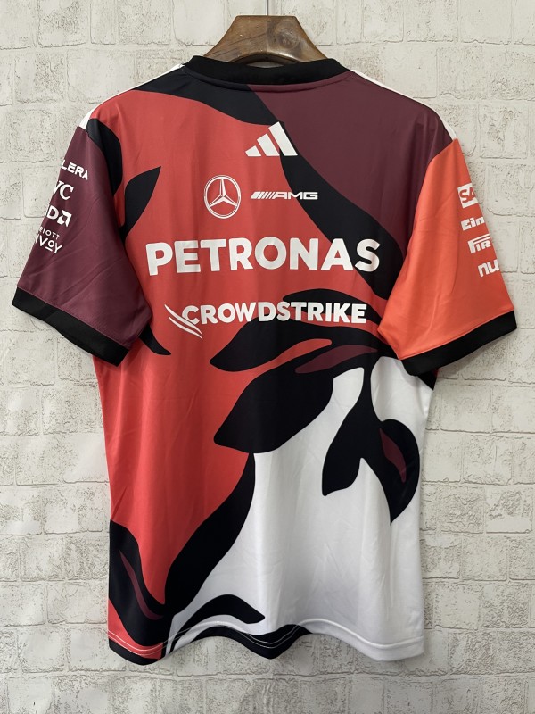 25/26 F1 Mercedes-AMG Petronas Burgundy with Black Floral Pattern Special Edition Jersey